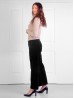 Velvet High Waist Wide Leg Pants W/ Tiny Sequins